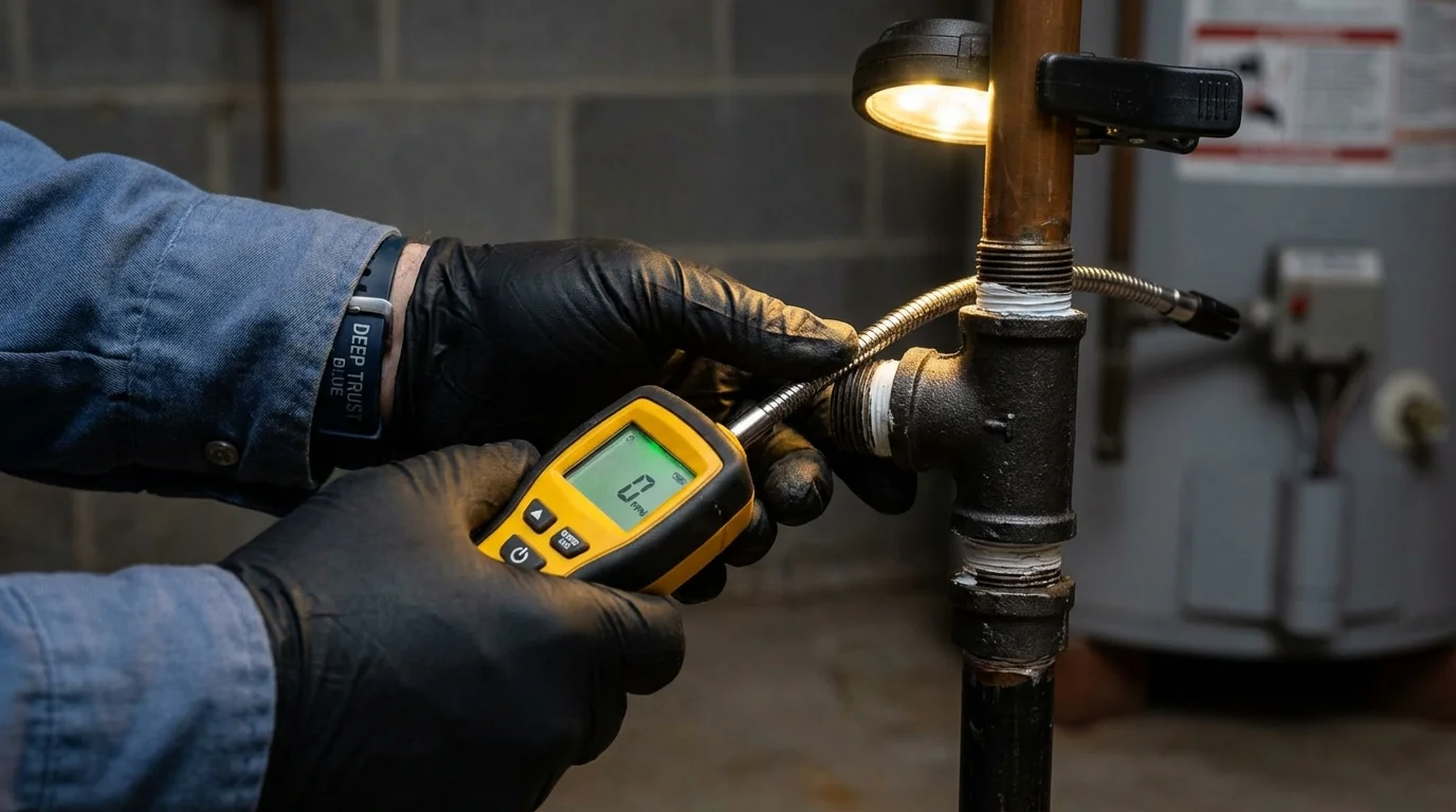 Gas leak detection with electronic sniffer by Johns Plumbing LLC in Cincinnati