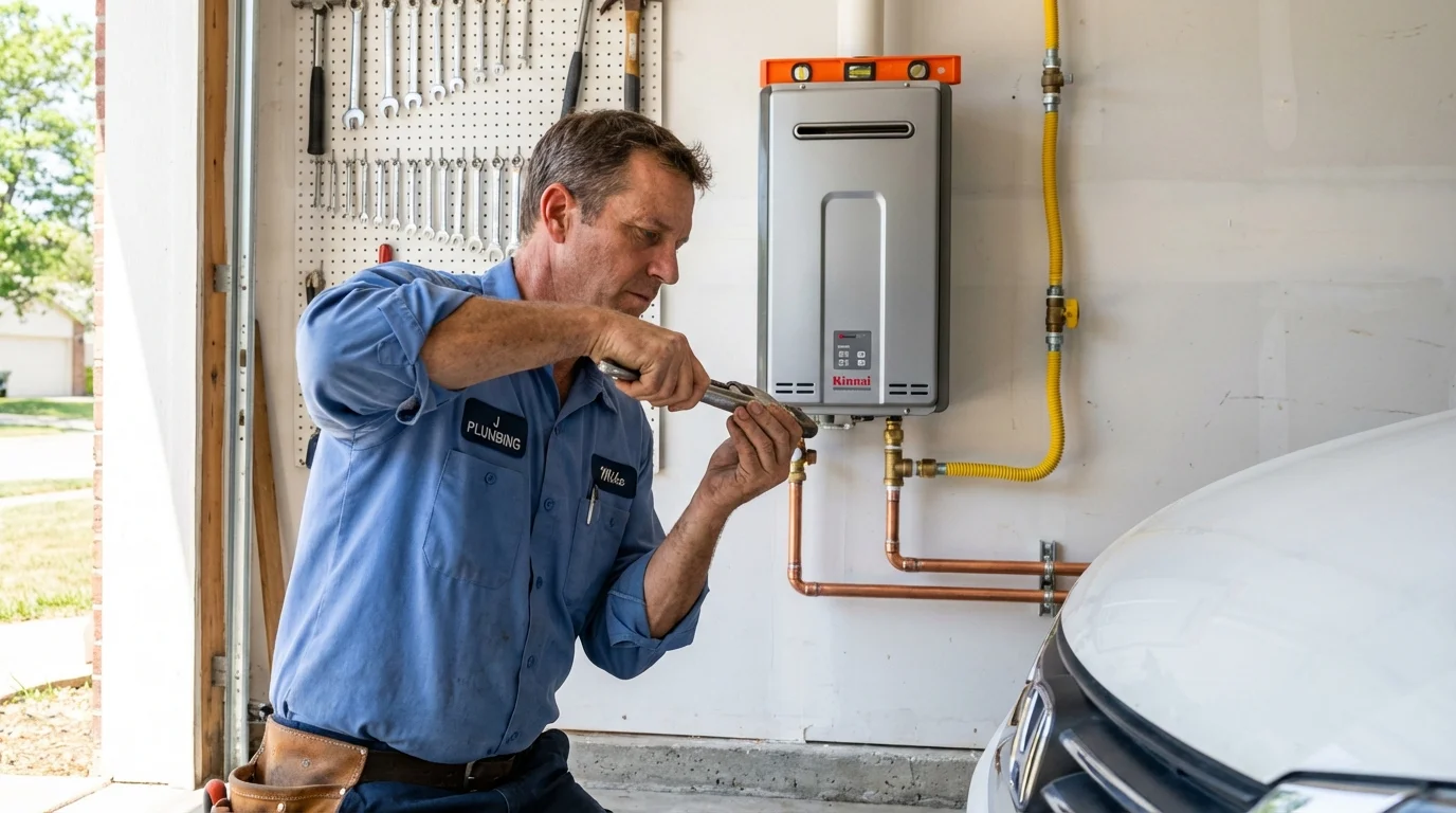 Tankless water heater installation by a Johns Plumbing LLC plumber in Cincinnati